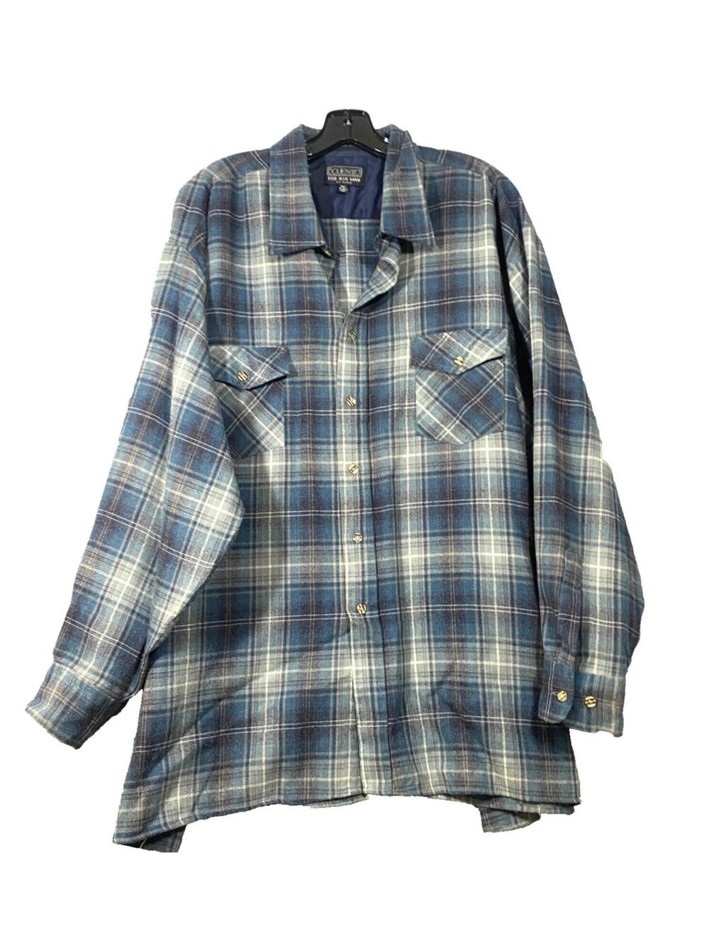 Boulevard for Big Man By Block Men's Blue Plaid long Sleeve Size 3X